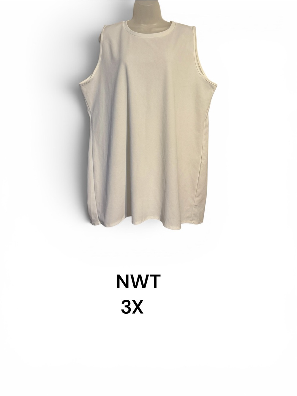 NWT Piphany WHITE Sleeveless Tank Top PLUS SIZE: 3X    #10
